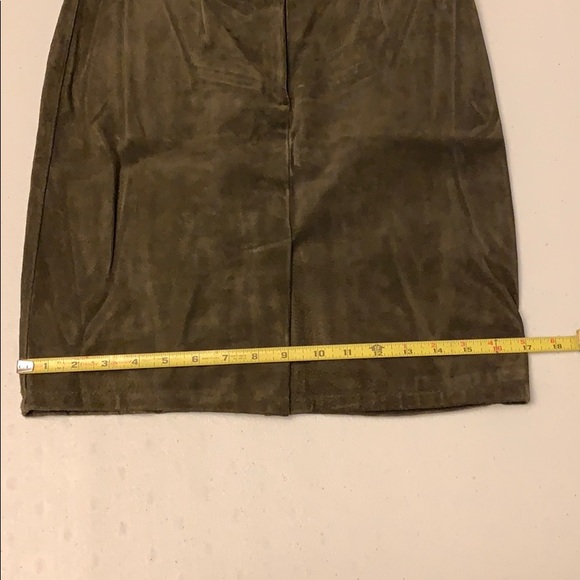Vintage The Limited Olive Green Suede Skirt Sz 10 - Picture 8 of 8